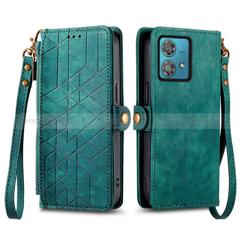 Funda de Cuero Cartera con Soporte Carcasa S17D para Motorola Moto G84 5G