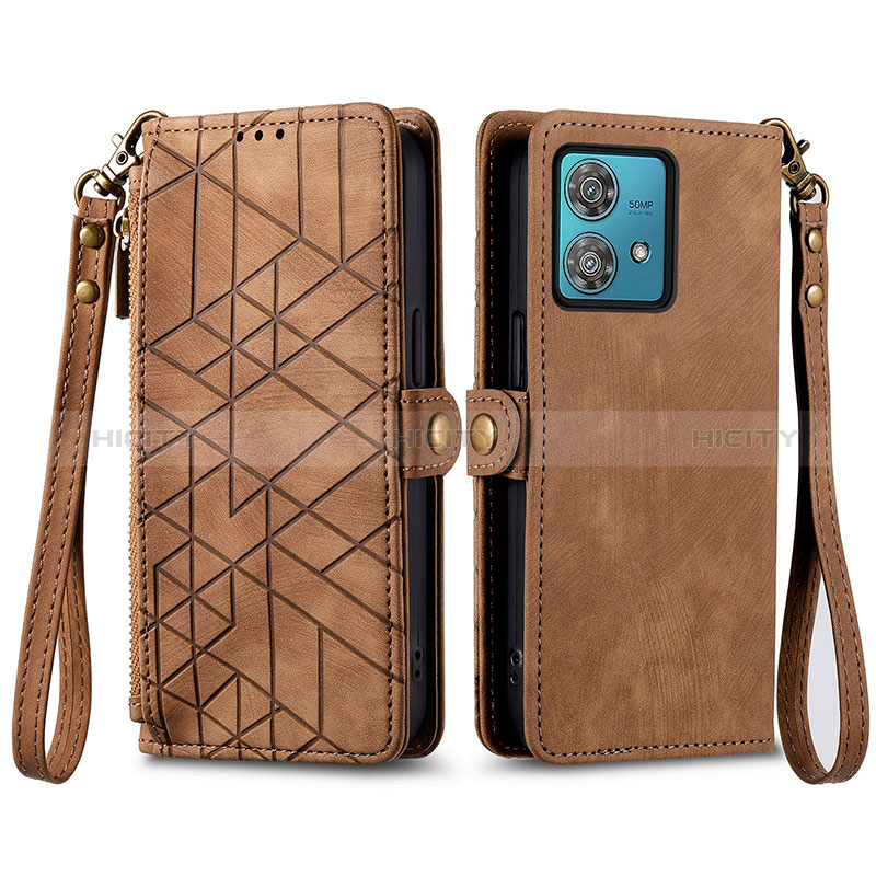 Funda de Cuero Cartera con Soporte Carcasa S17D para Motorola Moto G84 5G