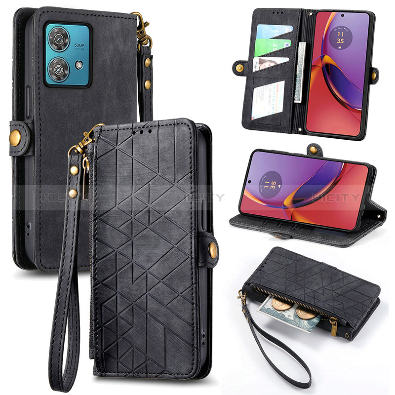 Funda de Cuero Cartera con Soporte Carcasa S17D para Motorola Moto G84 5G