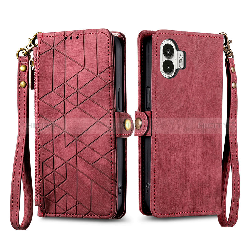 Funda de Cuero Cartera con Soporte Carcasa S17D para Nothing Phone 2