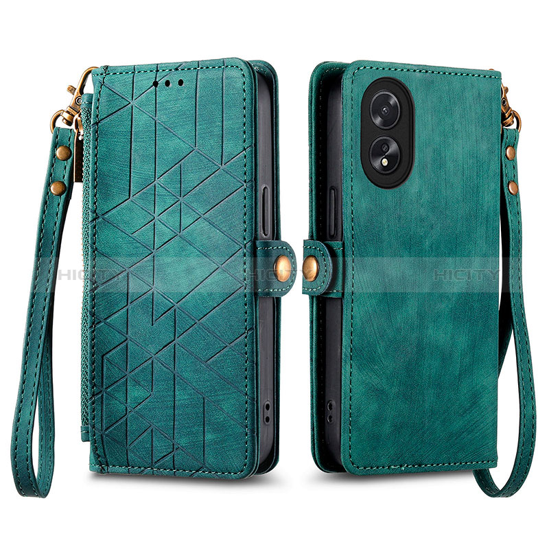 Funda de Cuero Cartera con Soporte Carcasa S17D para Oppo A38