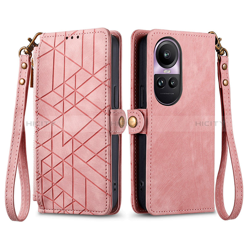 Funda de Cuero Cartera con Soporte Carcasa S17D para Oppo Reno10 5G