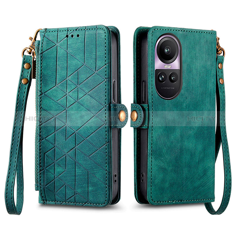 Funda de Cuero Cartera con Soporte Carcasa S17D para Oppo Reno10 Pro 5G