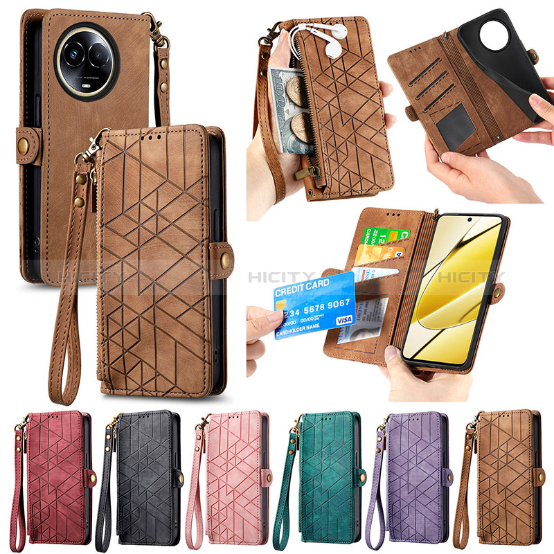 Funda de Cuero Cartera con Soporte Carcasa S17D para Realme V50s 5G