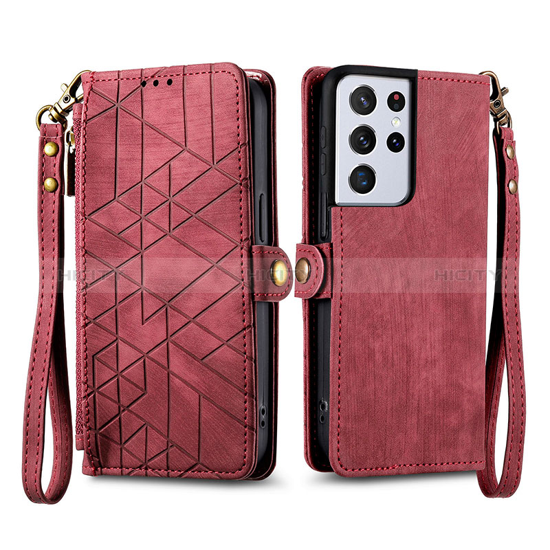 Funda de Cuero Cartera con Soporte Carcasa S17D para Samsung Galaxy S22 Ultra 5G