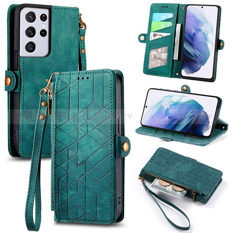 Funda de Cuero Cartera con Soporte Carcasa S17D para Samsung Galaxy S22 Ultra 5G