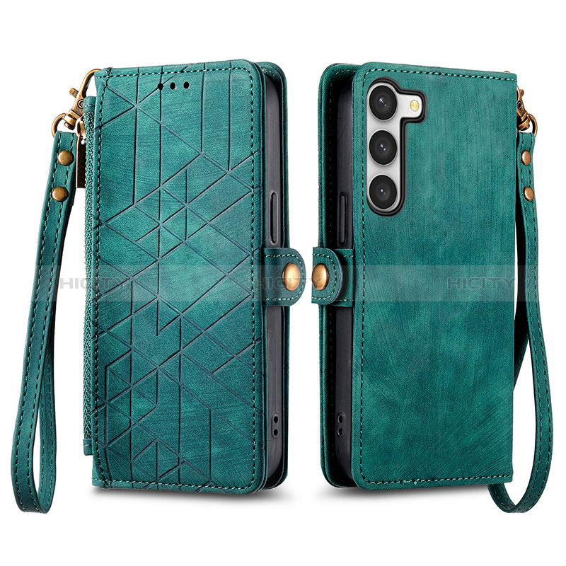 Funda de Cuero Cartera con Soporte Carcasa S17D para Samsung Galaxy S24 5G Verde