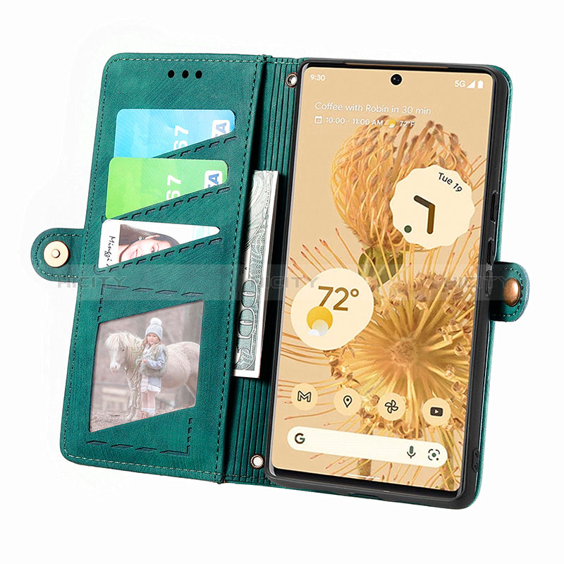 Funda de Cuero Cartera con Soporte Carcasa S18D para Google Pixel 6 5G