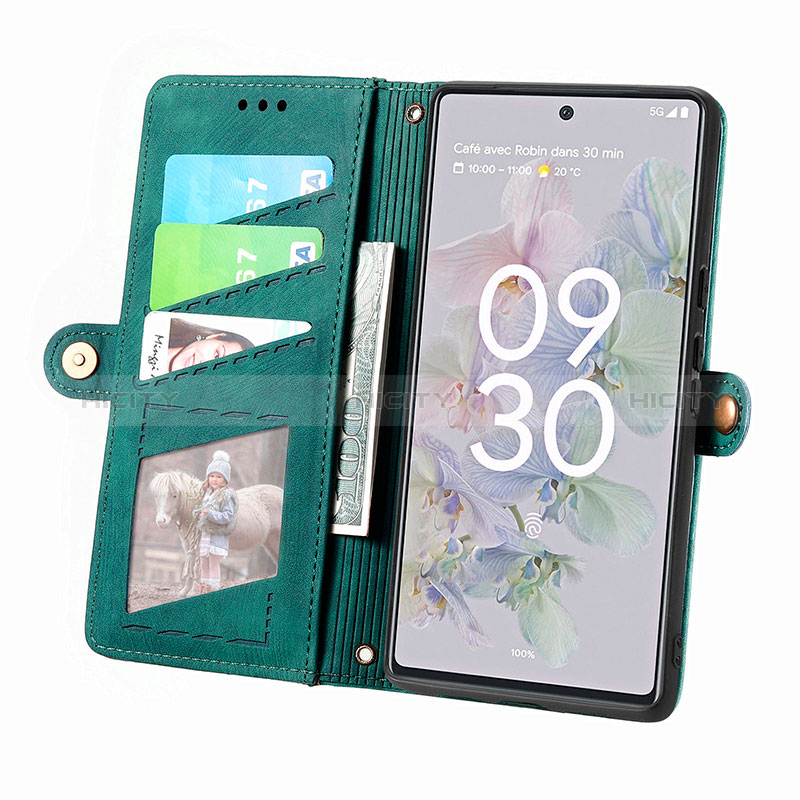 Funda de Cuero Cartera con Soporte Carcasa S18D para Google Pixel 6a 5G