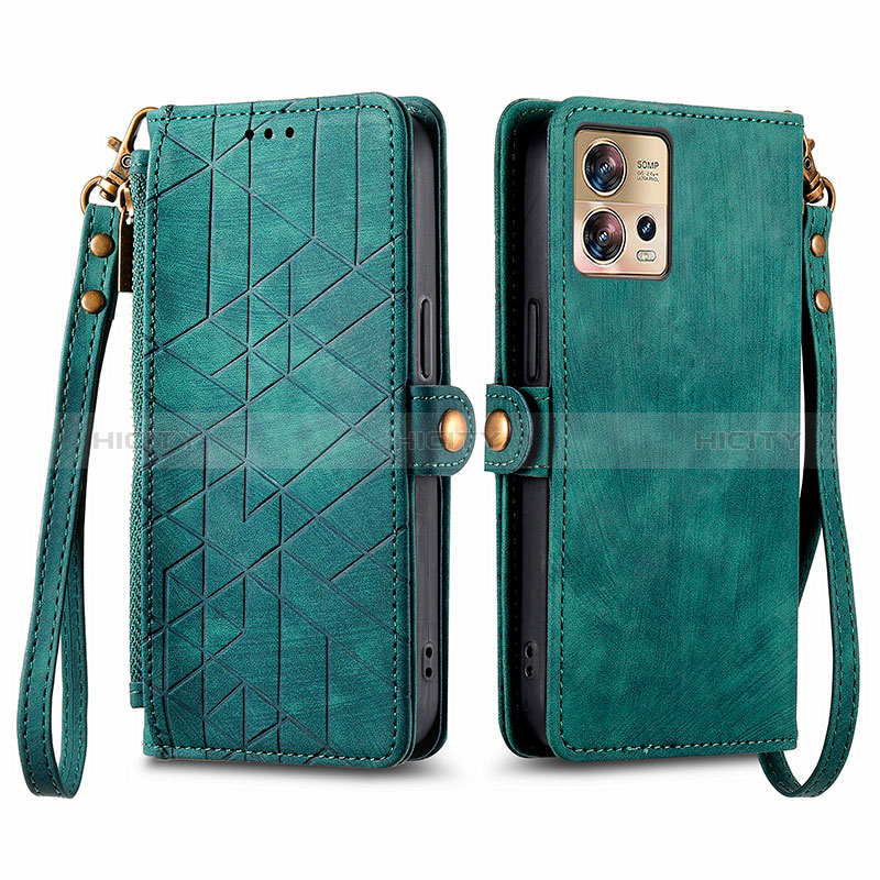 Funda de Cuero Cartera con Soporte Carcasa S18D para Motorola Moto Edge 30 Fusion 5G