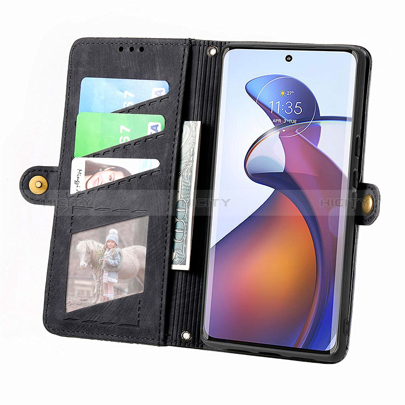 Funda de Cuero Cartera con Soporte Carcasa S18D para Motorola Moto Edge 30 Pro 5G