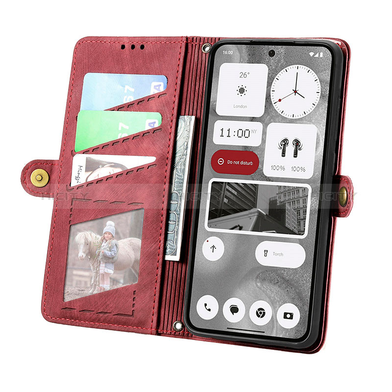 Funda de Cuero Cartera con Soporte Carcasa S18D para Nothing Phone 2