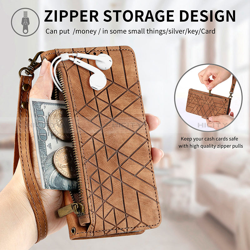 Funda de Cuero Cartera con Soporte Carcasa S18D para Samsung Galaxy A34 5G