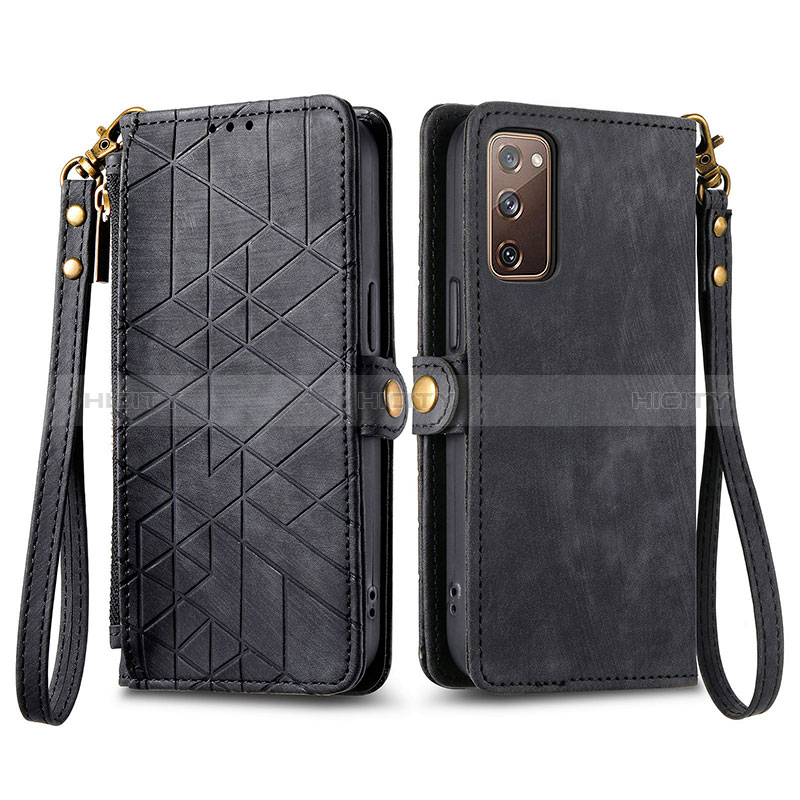 Funda de Cuero Cartera con Soporte Carcasa S18D para Samsung Galaxy S20 FE 5G Negro