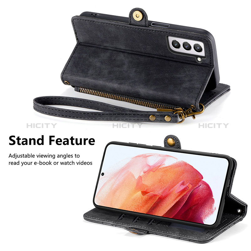 Funda de Cuero Cartera con Soporte Carcasa S18D para Samsung Galaxy S21 FE 5G