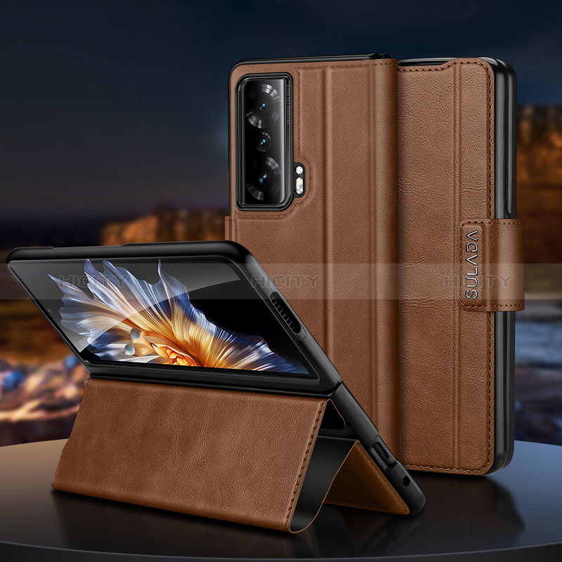 Funda de Cuero Cartera con Soporte Carcasa SD1 para Huawei Honor Magic Vs 5G Marron