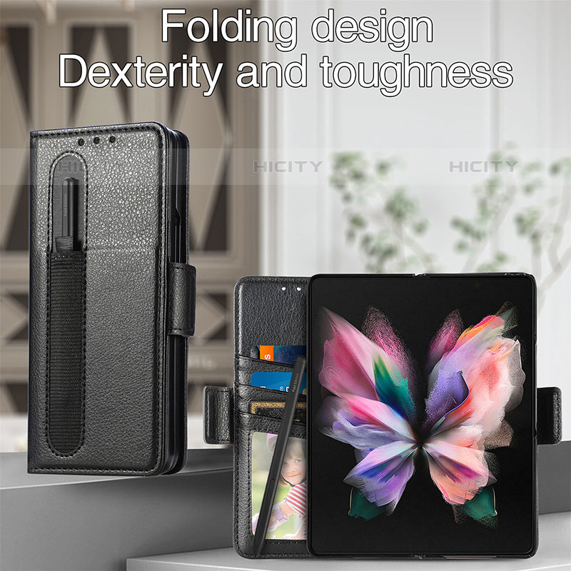 Funda de Cuero Cartera con Soporte Carcasa SD1 para Samsung Galaxy Z Fold5 5G