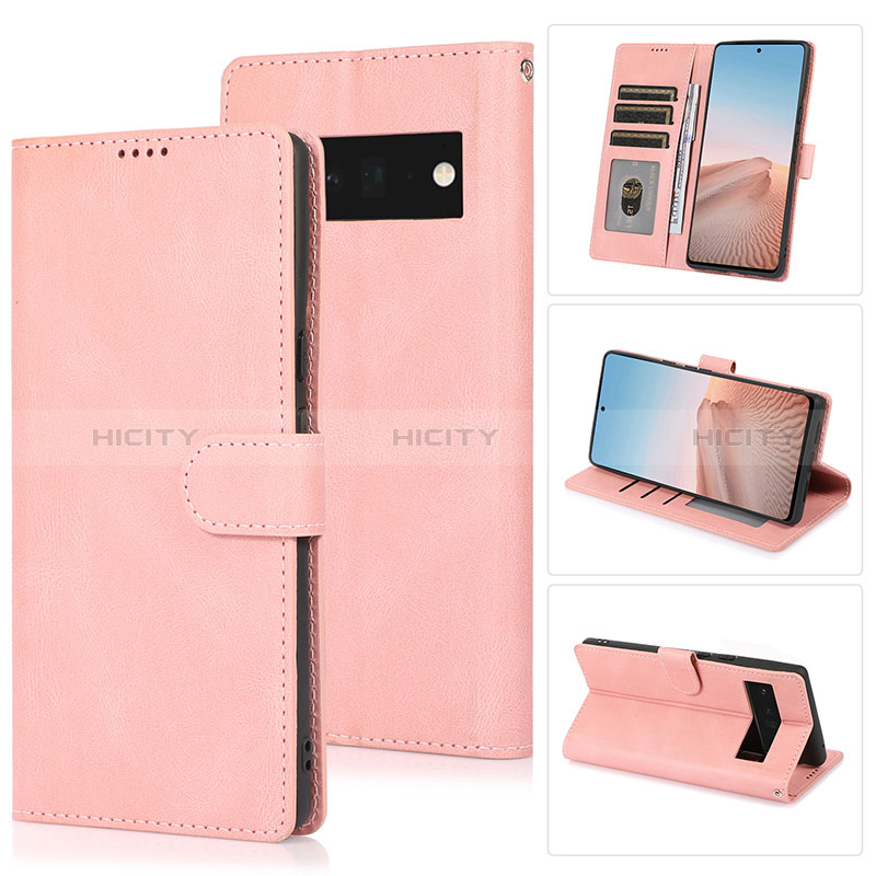 Funda de Cuero Cartera con Soporte Carcasa SY1 para Google Pixel 6 5G Rosa