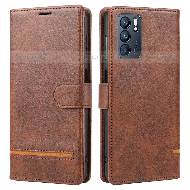 Funda de Cuero Cartera con Soporte Carcasa SY1 para Oppo Reno6 5G