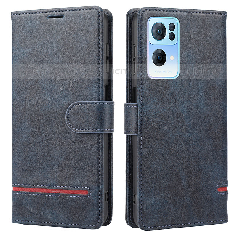 Funda de Cuero Cartera con Soporte Carcasa SY1 para Oppo Reno7 Pro 5G Azul