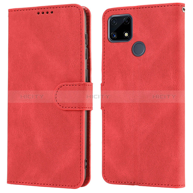 Funda de Cuero Cartera con Soporte Carcasa SY1 para Realme 7i RMX2193 Rojo