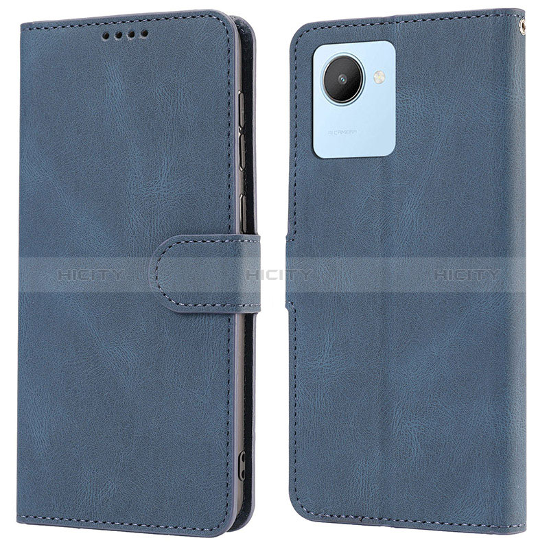 Funda de Cuero Cartera con Soporte Carcasa SY1 para Realme C30s Azul