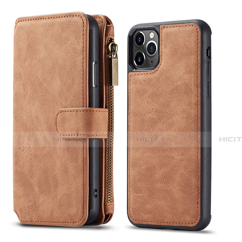 Funda de Cuero Cartera con Soporte Carcasa T01 para Apple iPhone 11 Pro Max Marron