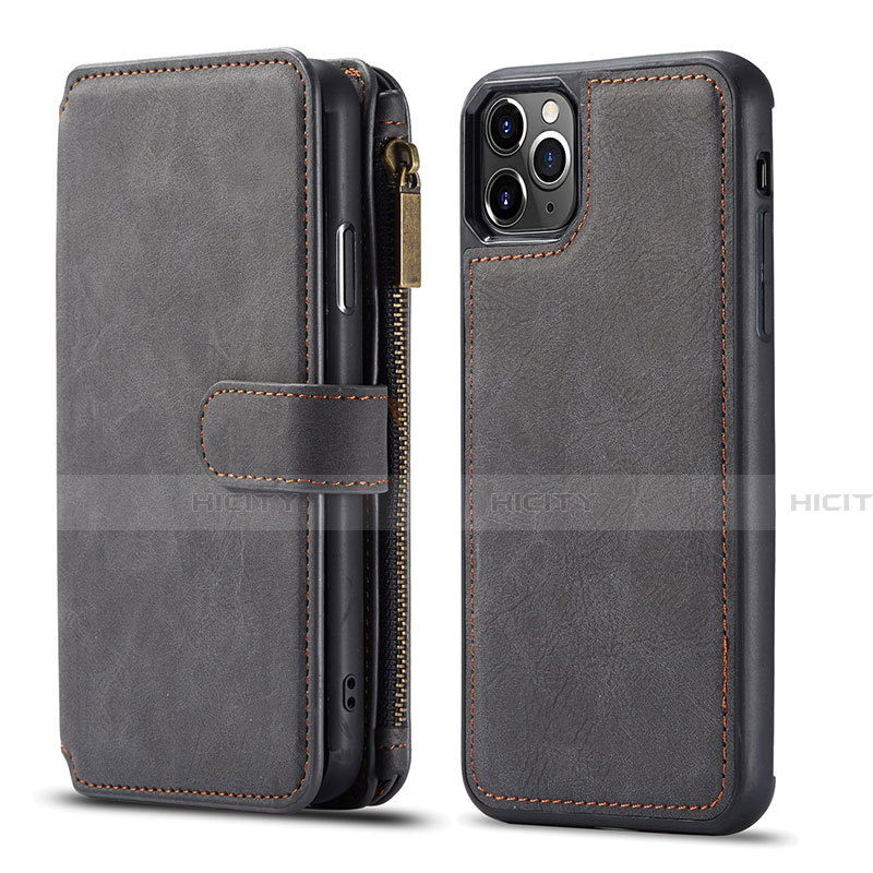 Funda de Cuero Cartera con Soporte Carcasa T01 para Apple iPhone 11 Pro Max Negro