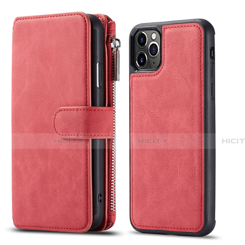 Funda de Cuero Cartera con Soporte Carcasa T01 para Apple iPhone 11 Pro Max Rojo