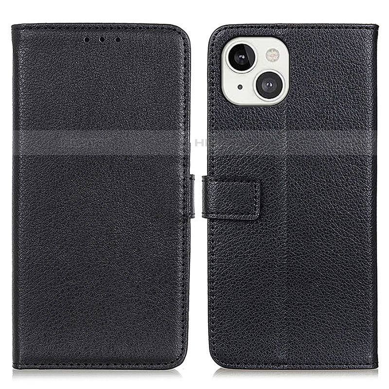 Funda de Cuero Cartera con Soporte Carcasa T01 para Apple iPhone 13 Negro