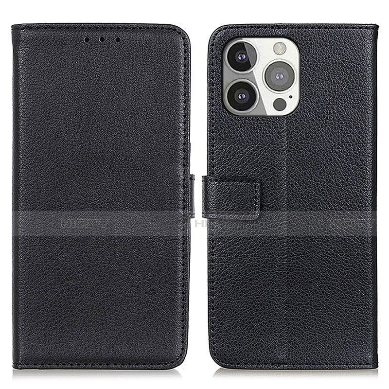 Funda de Cuero Cartera con Soporte Carcasa T01 para Apple iPhone 13 Pro Negro