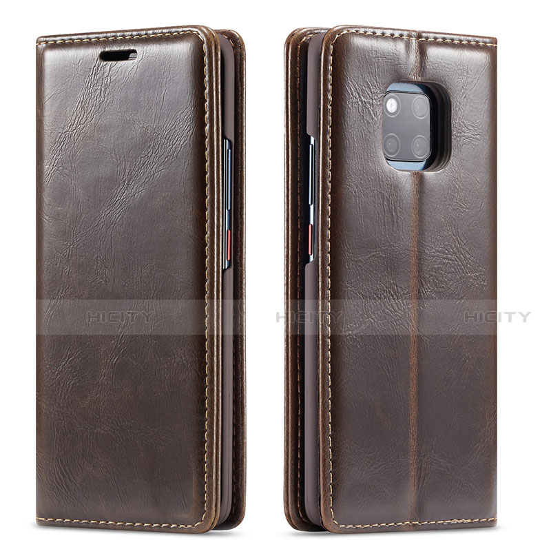 Funda de Cuero Cartera con Soporte Carcasa T01 para Huawei Mate 20 Pro Marron