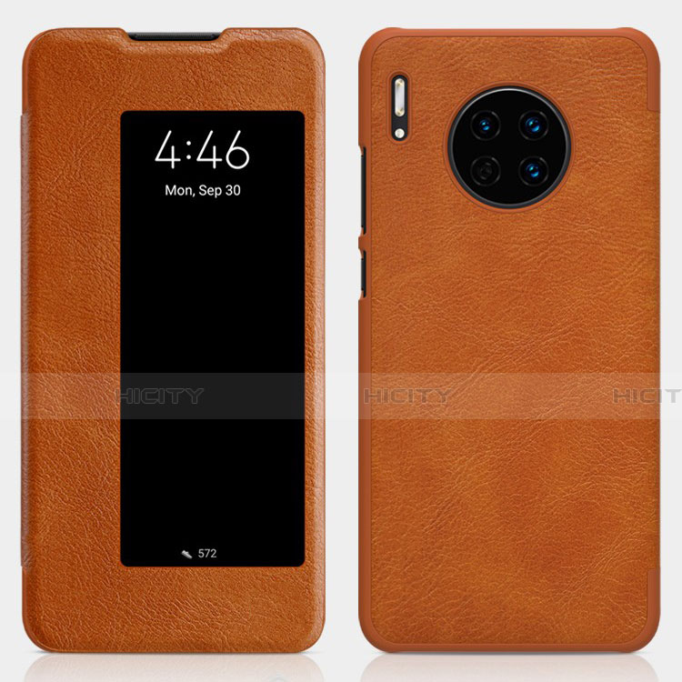 Funda de Cuero Cartera con Soporte Carcasa T01 para Huawei Mate 30 Naranja