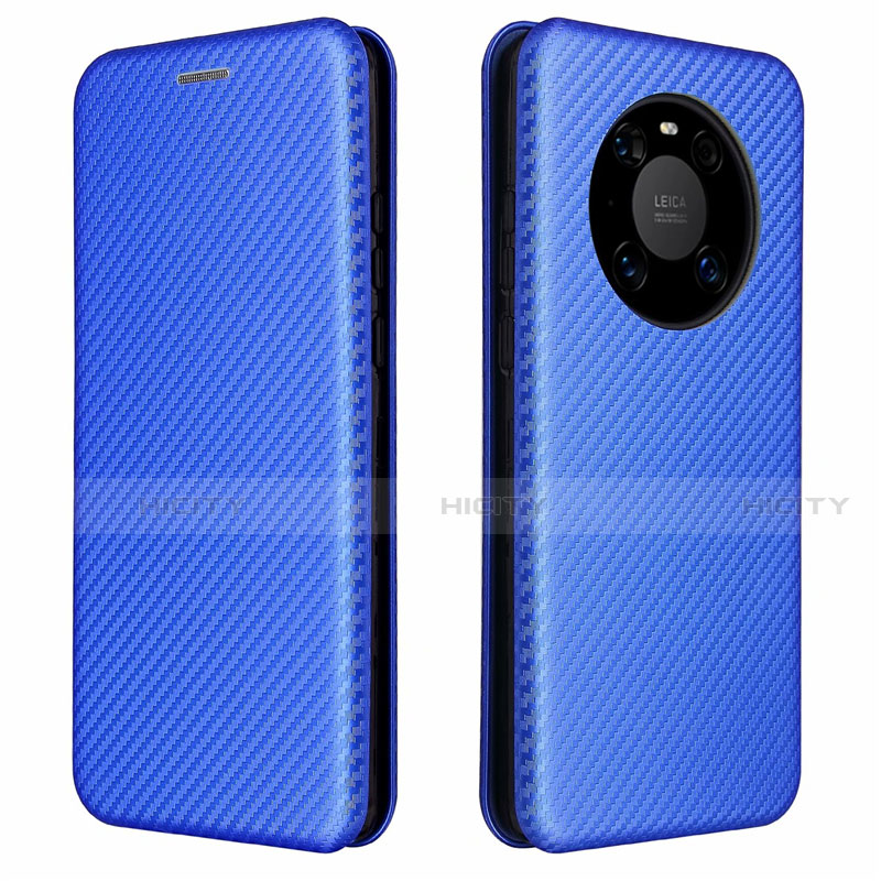 Funda de Cuero Cartera con Soporte Carcasa T01 para Huawei Mate 40 Azul