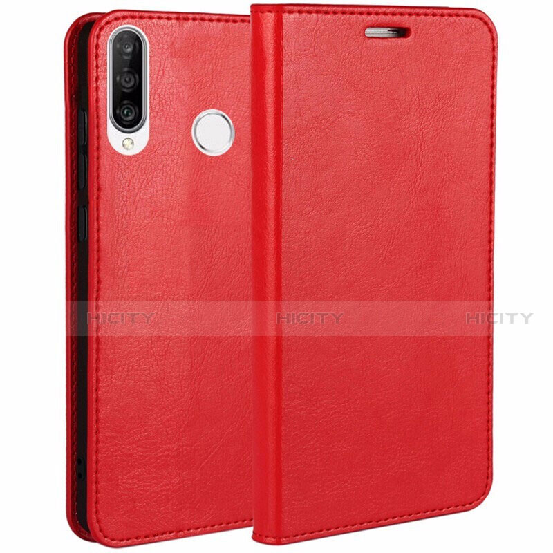 Funda de Cuero Cartera con Soporte Carcasa T01 para Huawei Nova 4e Rojo