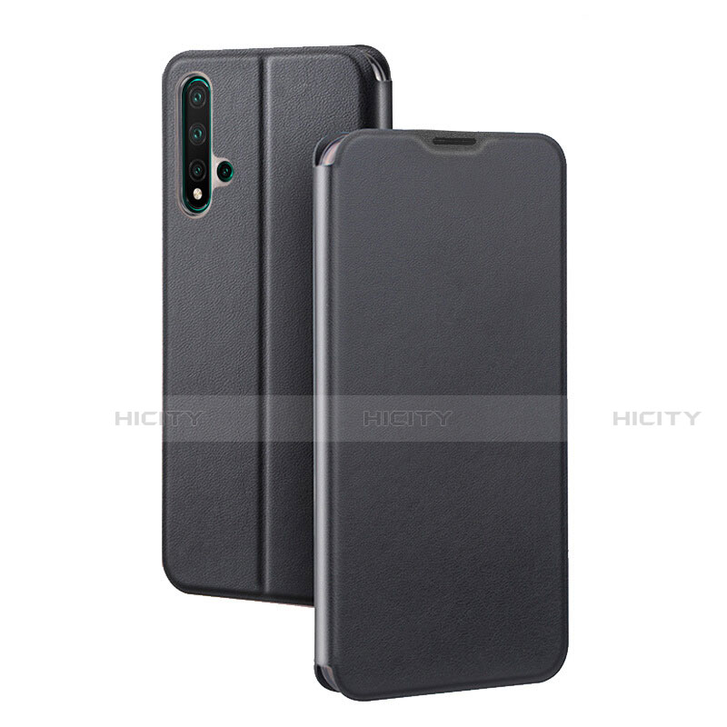 Funda de Cuero Cartera con Soporte Carcasa T01 para Huawei Nova 5 Negro