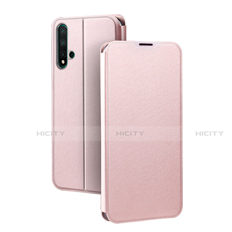 Funda de Cuero Cartera con Soporte Carcasa T01 para Huawei Nova 5 Oro Rosa