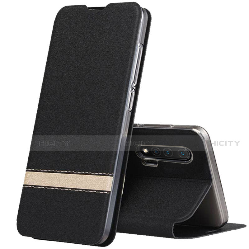 Funda de Cuero Cartera con Soporte Carcasa T01 para Huawei Nova 6 5G Negro