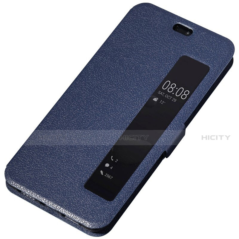 Funda de Cuero Cartera con Soporte Carcasa T01 para Huawei P20 Azul