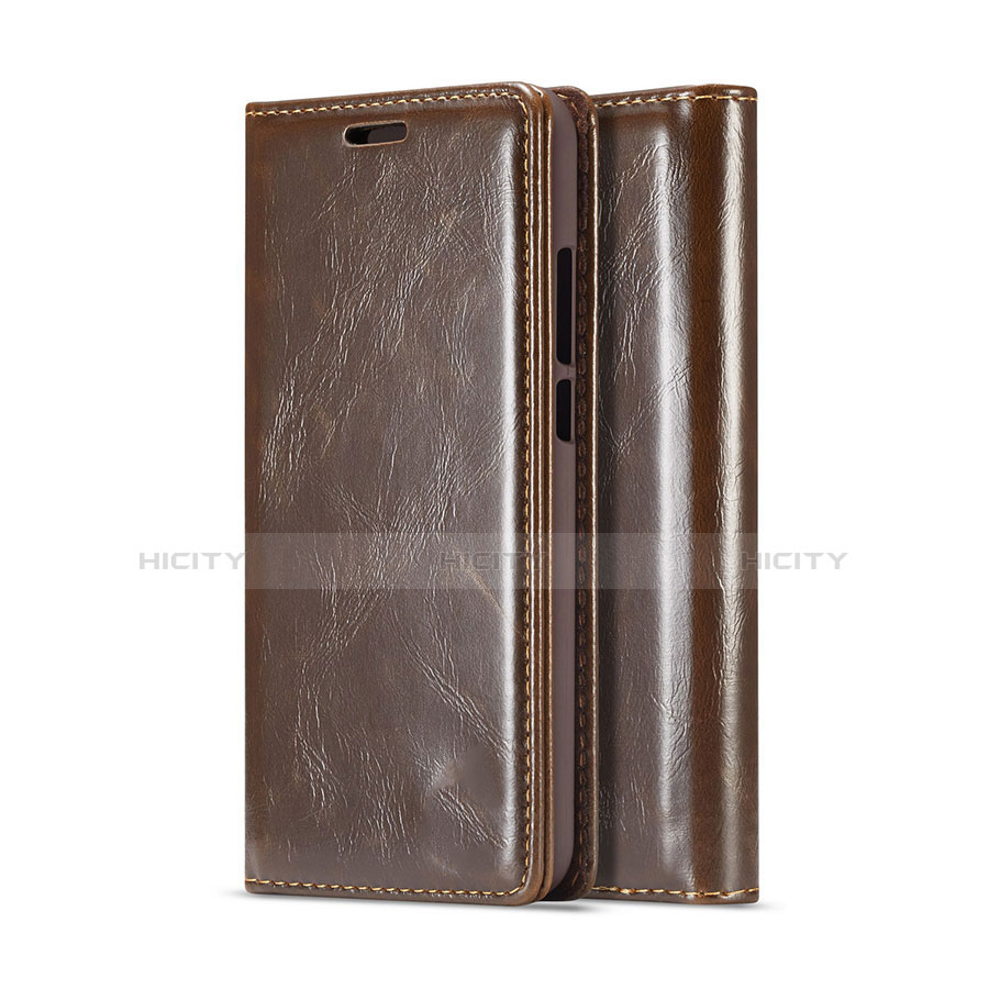 Funda de Cuero Cartera con Soporte Carcasa T01 para Huawei P20 Lite Marron