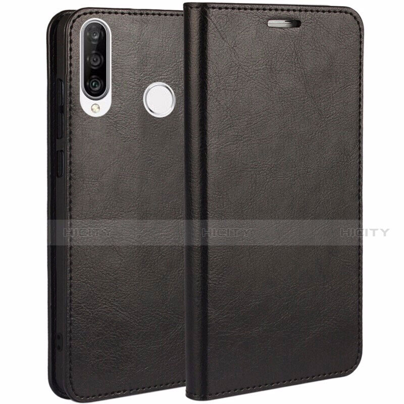 Funda de Cuero Cartera con Soporte Carcasa T01 para Huawei P30 Lite Negro