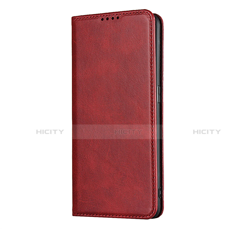 Funda de Cuero Cartera con Soporte Carcasa T01 para Oppo Find X2 Pro Rojo