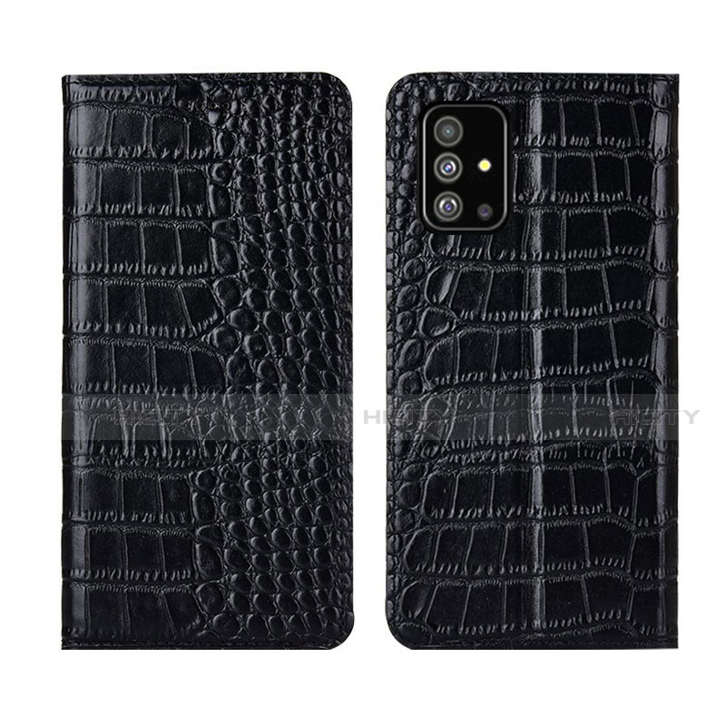 Funda de Cuero Cartera con Soporte Carcasa T01 para Samsung Galaxy A51 5G Negro