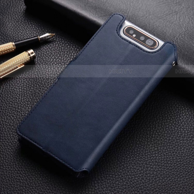 Funda de Cuero Cartera con Soporte Carcasa T01 para Samsung Galaxy A90 4G Azul