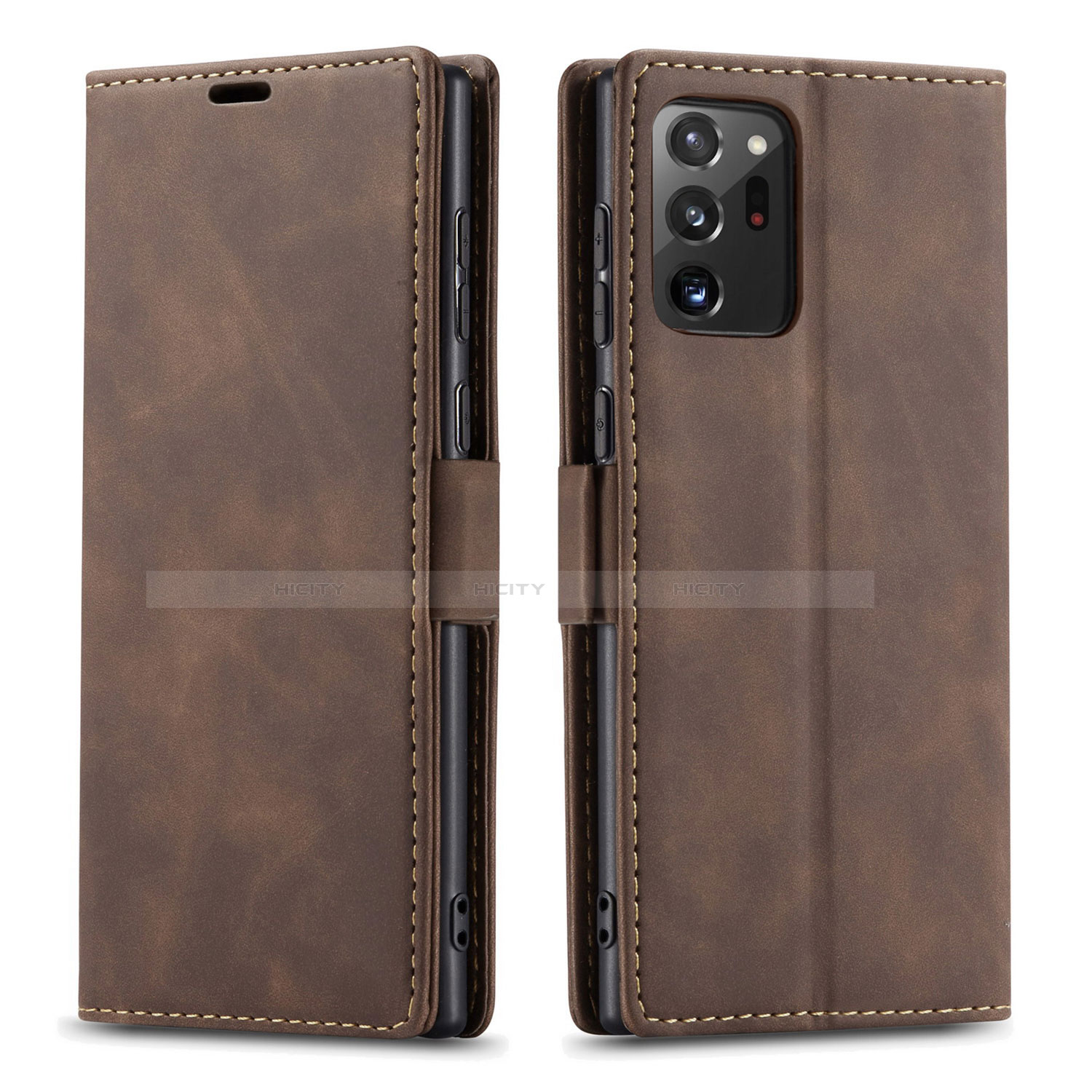 Funda de Cuero Cartera con Soporte Carcasa T01 para Samsung Galaxy Note 20 Ultra 5G Marron