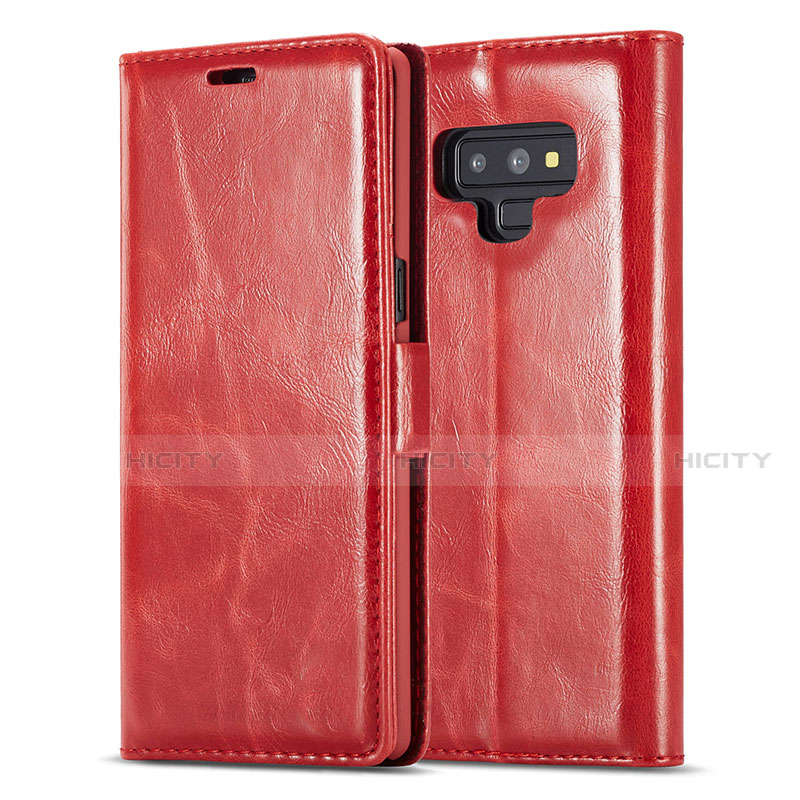 Funda de Cuero Cartera con Soporte Carcasa T01 para Samsung Galaxy Note 9 Rojo