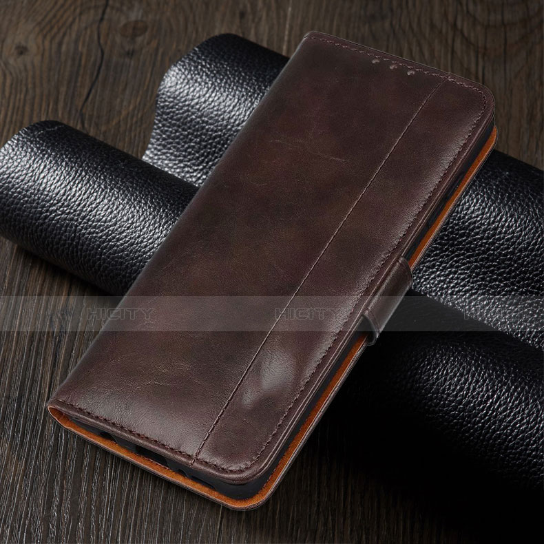 Funda de Cuero Cartera con Soporte Carcasa T01 para Xiaomi Poco M2 Pro Marron