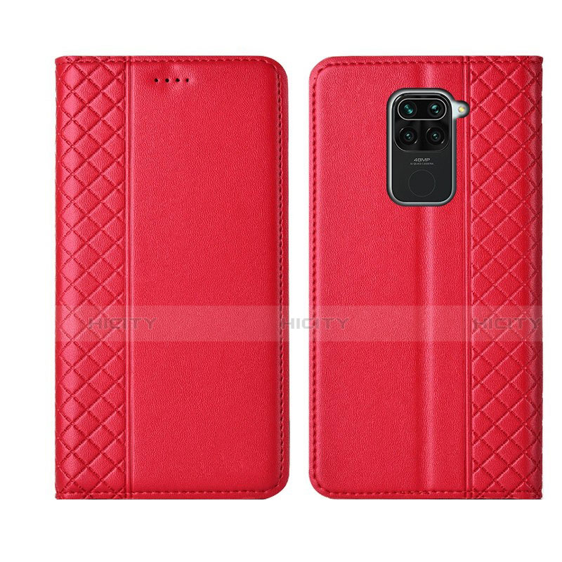 Funda de Cuero Cartera con Soporte Carcasa T01 para Xiaomi Redmi 10X 4G Rojo