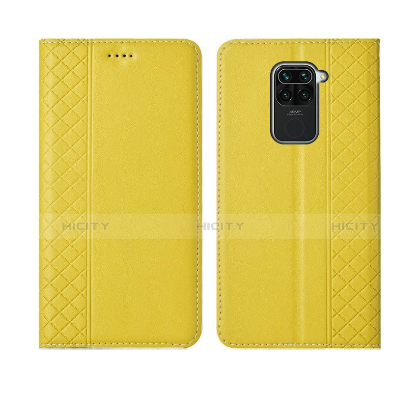 Funda de Cuero Cartera con Soporte Carcasa T01 para Xiaomi Redmi Note 9 Amarillo