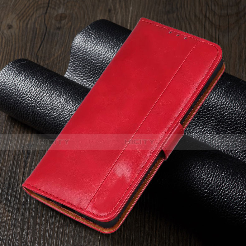 Funda de Cuero Cartera con Soporte Carcasa T01 para Xiaomi Redmi Note 9 Pro Max Rojo